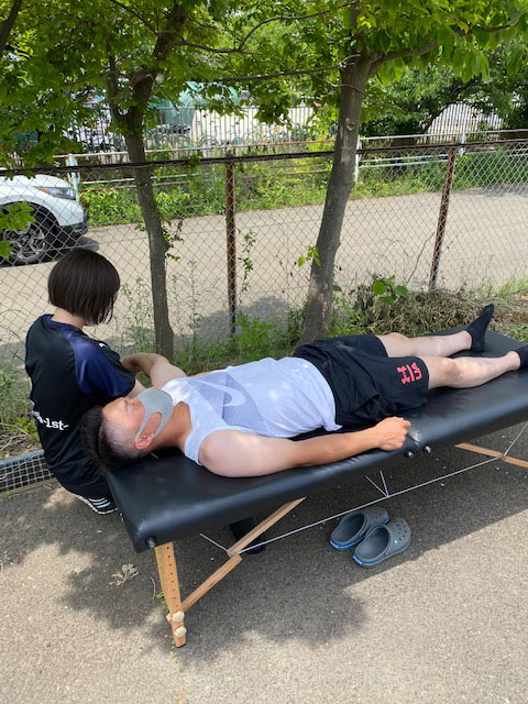 プロ選手への施術風景